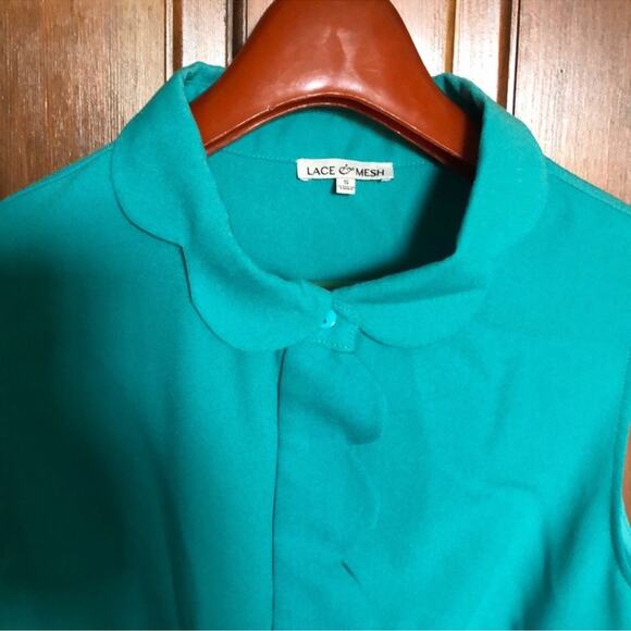 Lace & Mesh | Sleeveless Peter Pan Collared Dress Size S - Picture 2 of 12